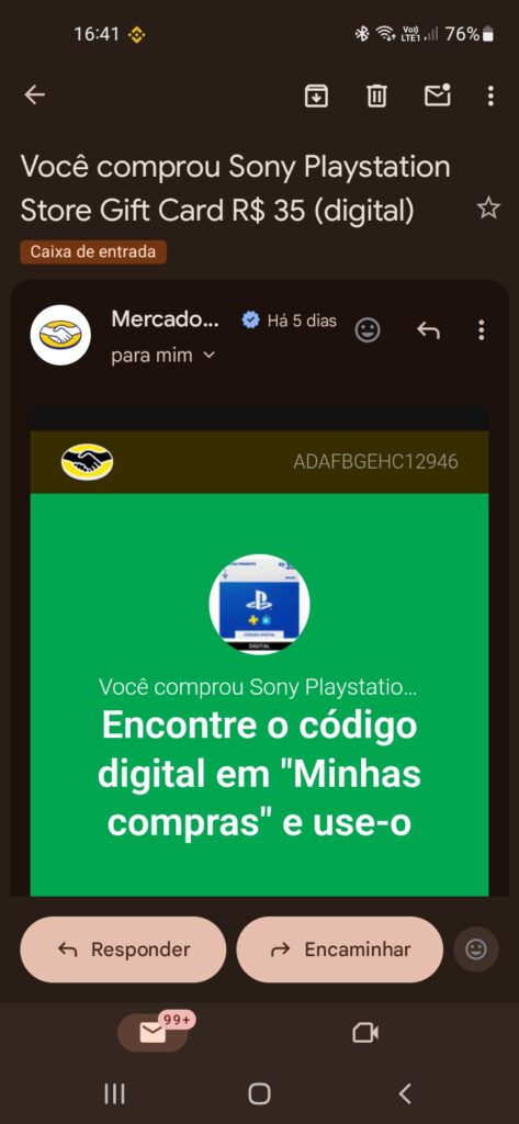 Gift Card PSN Brasil R$35 Entrega Automática