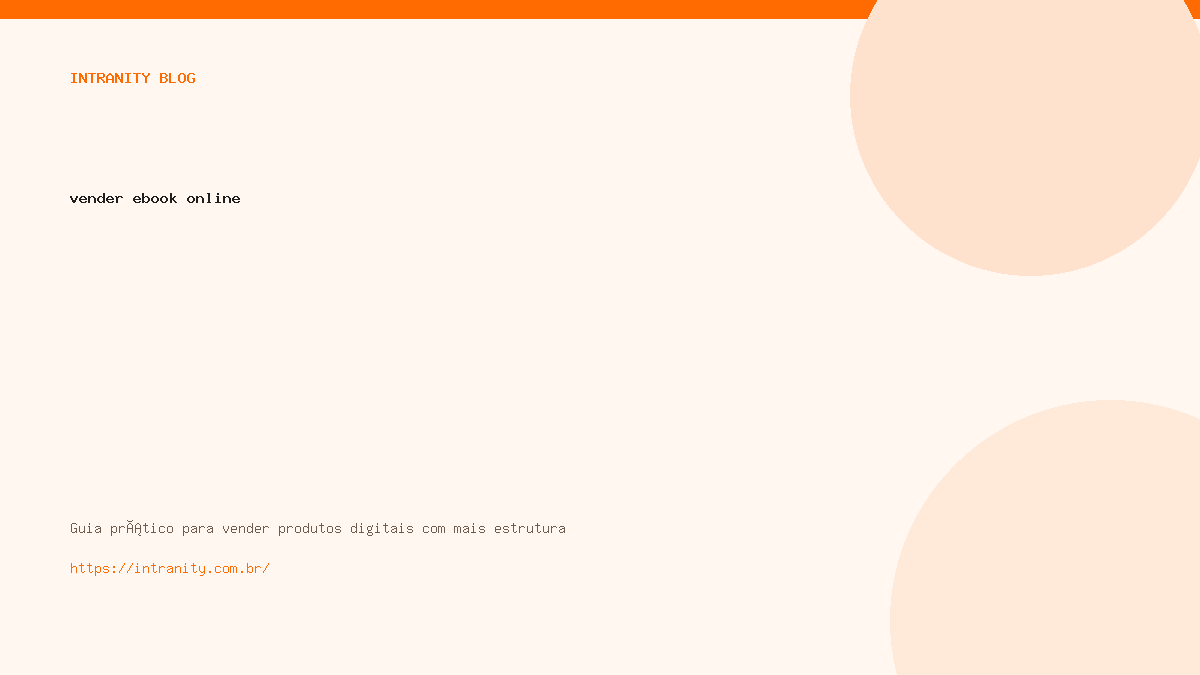 vender ebook online na Intranity