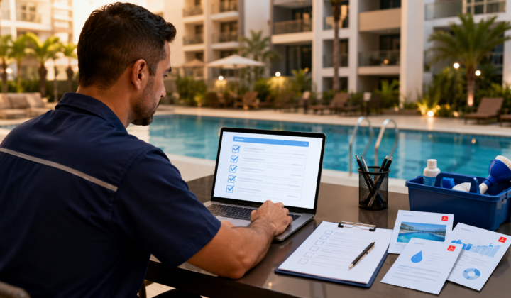 Como criar checklist de manutenção de piscina condominial para vender online