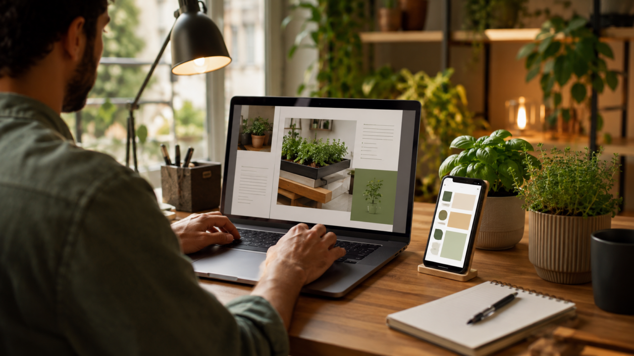 Como montar PDF de horta em apartamento pequeno para vender online