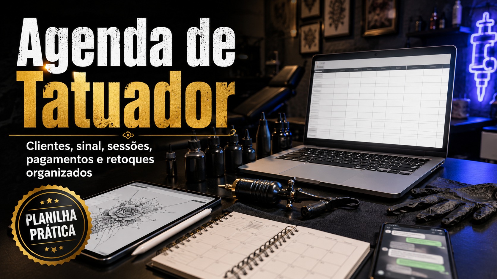 Agenda de Tatuador com Sinal e Pagamentos