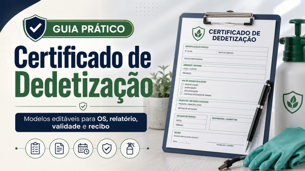 Certificado de Dedetização com Ordem de Serviço