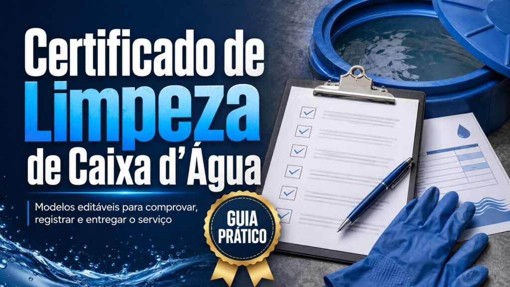 Certificado de Limpeza de Caixa d’Água Editável