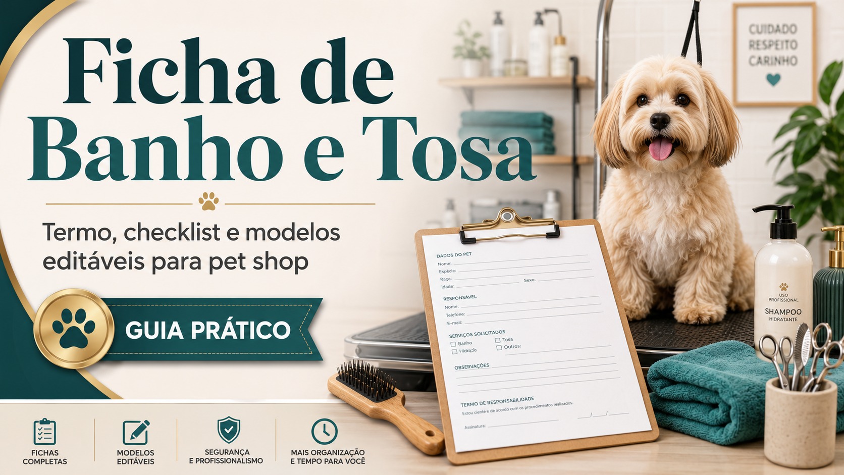 Ficha de Banho e Tosa com Termo de Responsabilidade