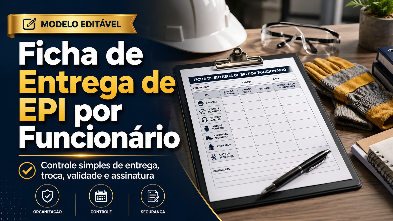 Ficha de Entrega de EPI por Funcionário