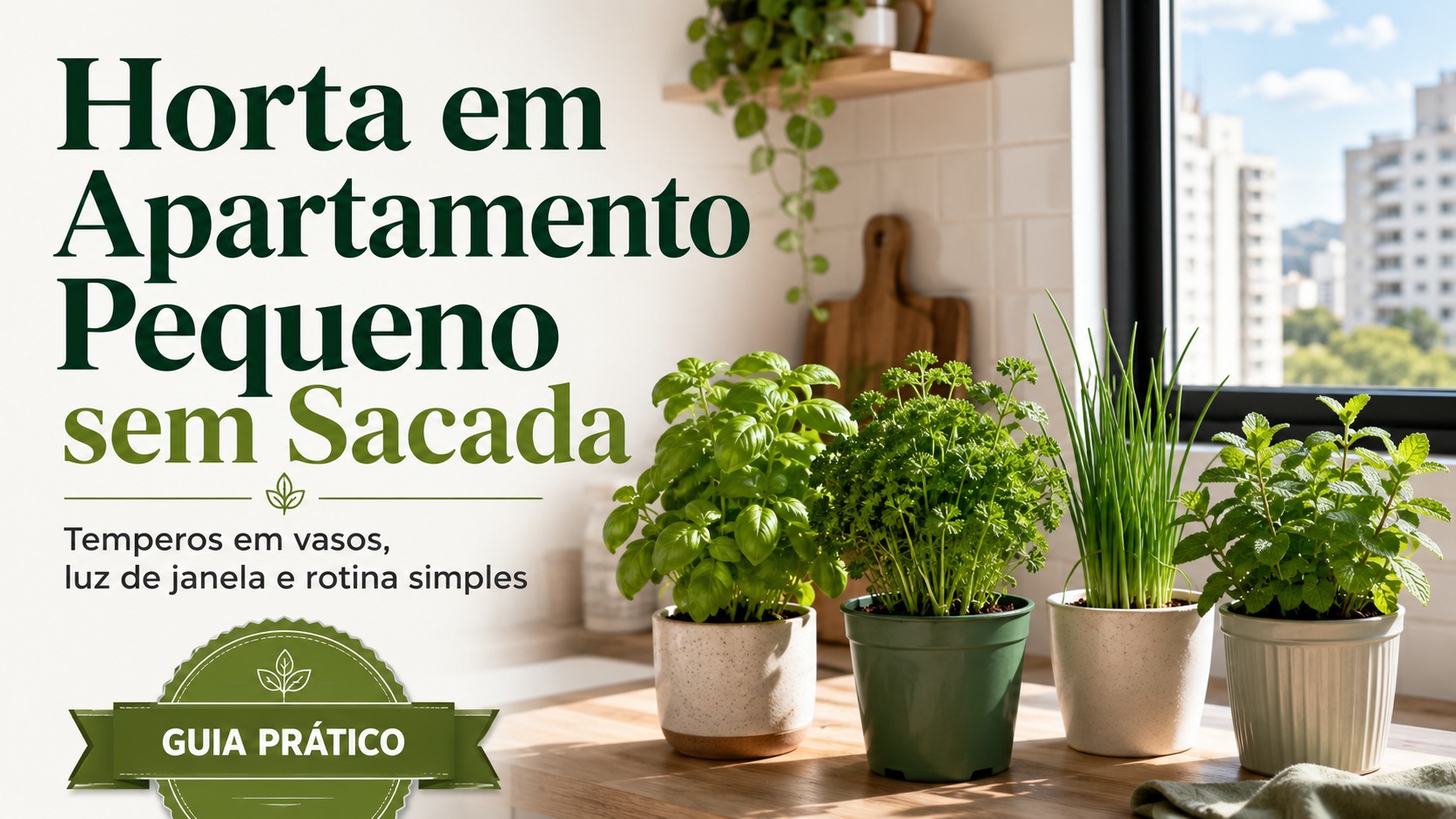 Horta em Apartamento Pequeno sem Sacada