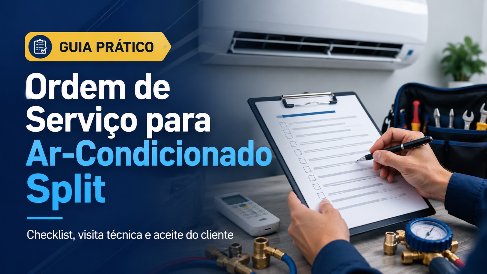 Modelo de Ordem de Serviço para Ar-Condicionado Split com campos de preenchimento