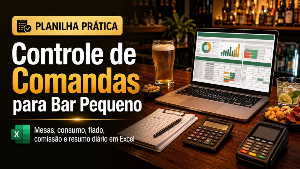 Planilha de Controle de Comandas para Bar Pequeno